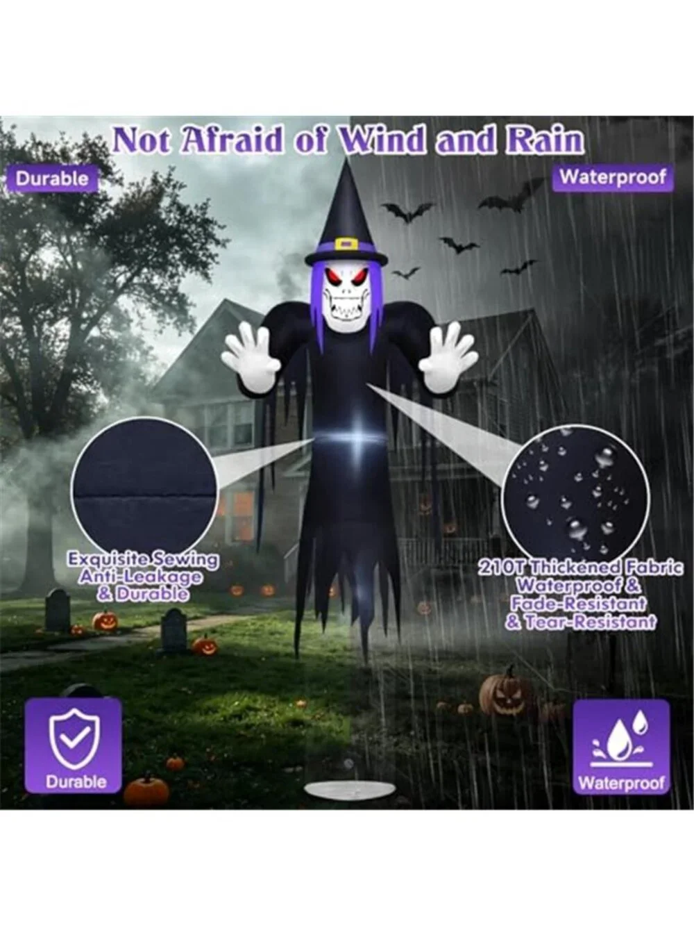 Danxilu 12FT Gaint Halloween Inflatable Floating Witch Outdoor Decoration